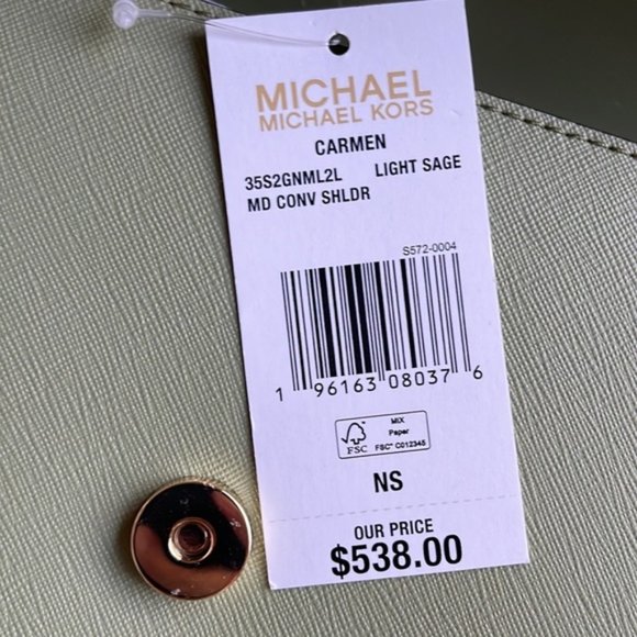 Michael Kors Carmen Medium Monogram Flap Crossbody Convertible Shoulder Bag - Picture 6 of 16